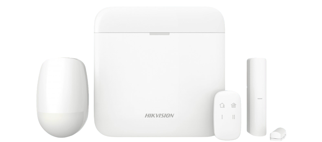 Kit de alarma Hikvision AX PRO: central, sensor de movimiento, contacto magnético y control remoto